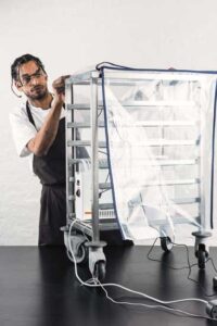 DIY Covered Speed Rack Fermentation Chamber Image